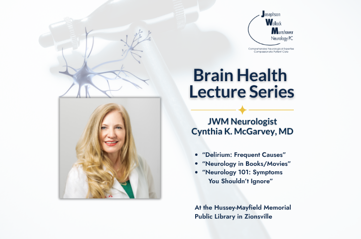 JWM Neurologist, Cynthia McGarvey, MD Presents Brain Lectures at Public Library In Zionsville